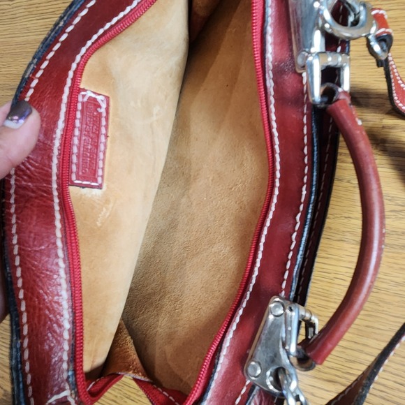 I Medici Firenze Vintage Women's Leather Bag Red - Picture 8 of 9